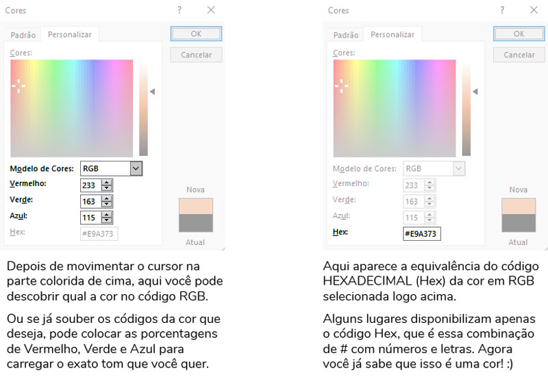 como escolher cores digitais, ou como descobrir cores digitais