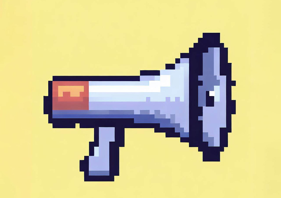 megafone pixel art criado com AI